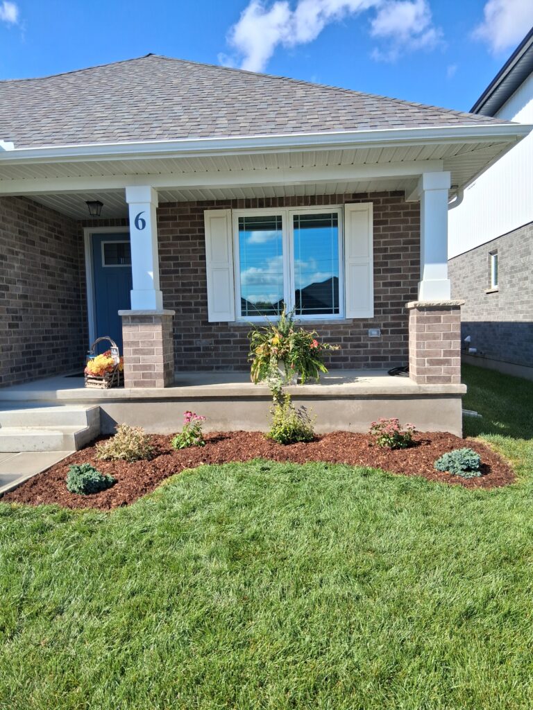 Plant Bed and Mulch Installation in St. Thomas, Ontario.